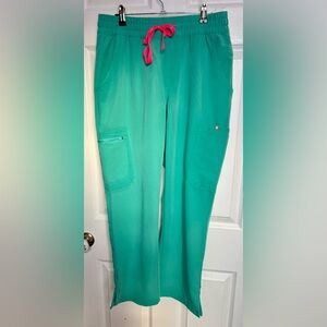 FIGS Surgical Green High-Waist Dowa Scrub Pants Medium petite.